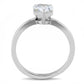 MATK3251 - High polished (no plating) Stainless Steel Ring with AAA Grade CZ  in Clear