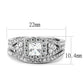 MATK3253 - High polished (no plating) Stainless Steel Ring with AAA Grade CZ  in Clear