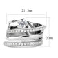 MATK3254 - High polished (no plating) Stainless Steel Ring with AAA Grade CZ  in Clear