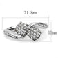 MATK3255 - High polished (no plating) Stainless Steel Ring with Top Grade Crystal  in Clear