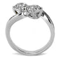 MATK3255 - High polished (no plating) Stainless Steel Ring with Top Grade Crystal  in Clear