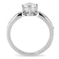 MATK3256 - High polished (no plating) Stainless Steel Ring with AAA Grade CZ  in Clear