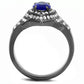 MATK3258 - IP Light Black  (IP Gun) Stainless Steel Ring with Synthetic Synthetic Glass in Sapphire