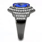 MATK3258 - IP Light Black  (IP Gun) Stainless Steel Ring with Synthetic Synthetic Glass in Sapphire