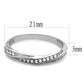 MATK3259 - High polished (no plating) Stainless Steel Ring with AAA Grade CZ  in Clear