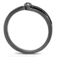 MATK3260 - IP Light Black  (IP Gun) Stainless Steel Ring with Top Grade Crystal  in Sea Blue
