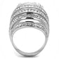 MATK3263 - High polished (no plating) Stainless Steel Ring with AAA Grade CZ  in Clear