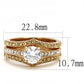 MATK3264 - IP Rose Gold(Ion Plating) Stainless Steel Ring with AAA Grade CZ  in Clear