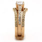MATK3264 - IP Rose Gold(Ion Plating) Stainless Steel Ring with AAA Grade CZ  in Clear