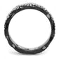 MATK3265 - Two-Tone IP Black (Ion Plating) Stainless Steel Ring with Top Grade Crystal  in Clear