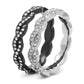 MATK3265 - Two-Tone IP Black (Ion Plating) Stainless Steel Ring with Top Grade Crystal  in Clear