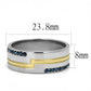 MATK3266 - Two-Tone IP Gold (Ion Plating) Stainless Steel Ring with Top Grade Crystal  in Montana
