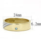 MATK3267 - Two-Tone IP Gold (Ion Plating) Stainless Steel Ring with Top Grade Crystal  in Sea Blue