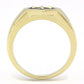 MATK3268 - IP Gold(Ion Plating) Stainless Steel Ring with Epoxy  in Jet