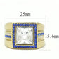 MATK3269 - IP Gold(Ion Plating) Stainless Steel Ring with Top Grade Crystal  in Clear