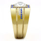 MATK3269 - IP Gold(Ion Plating) Stainless Steel Ring with Top Grade Crystal  in Clear