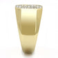 MATK3270 - Two-Tone IP Gold (Ion Plating) Stainless Steel Ring with Top Grade Crystal  in Clear