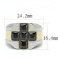 MATK3271 - Two-Tone IP Gold (Ion Plating) Stainless Steel Ring with AAA Grade CZ  in Black Diamond