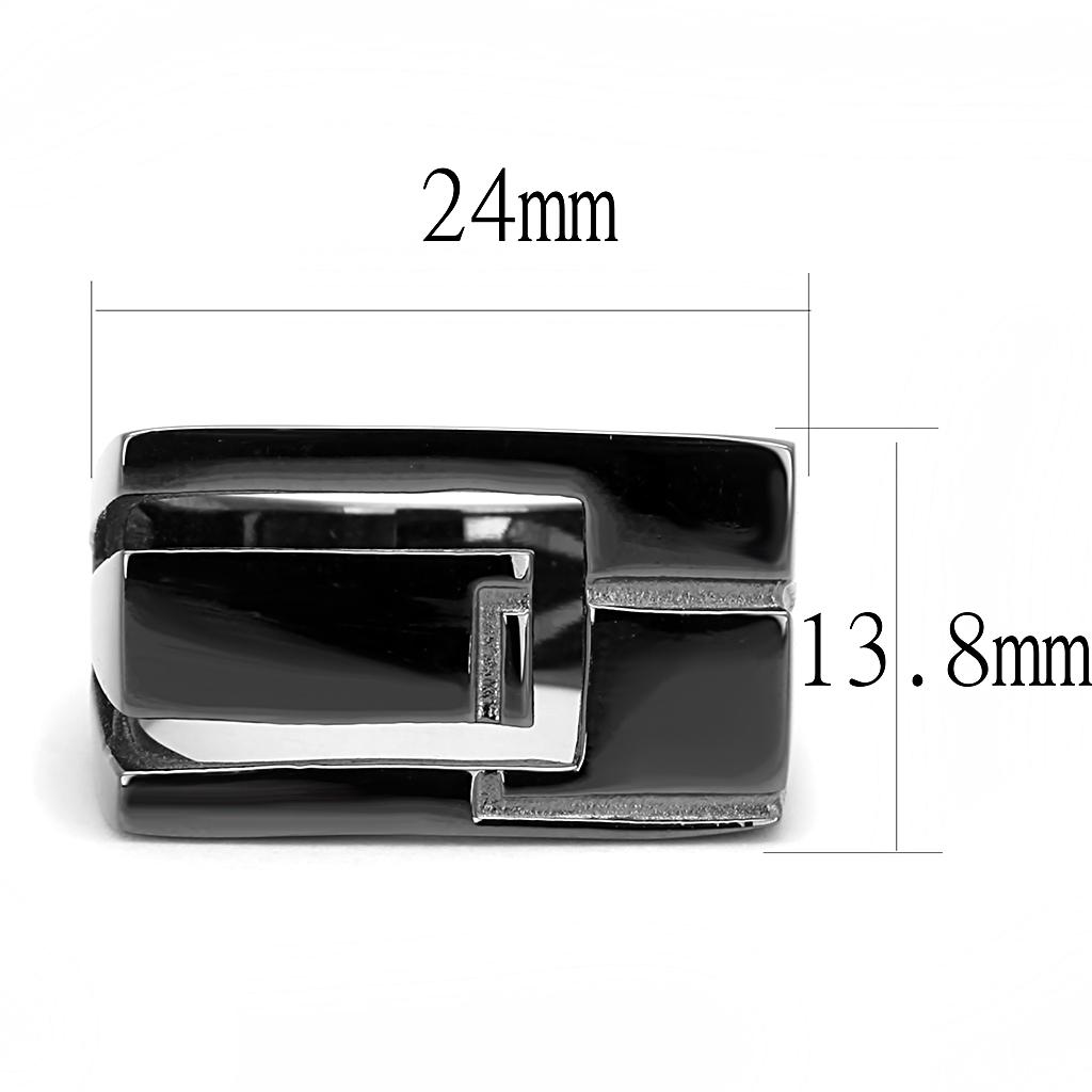 MATK3272 - IP Light Black  (IP Gun) Stainless Steel Ring with No Stone