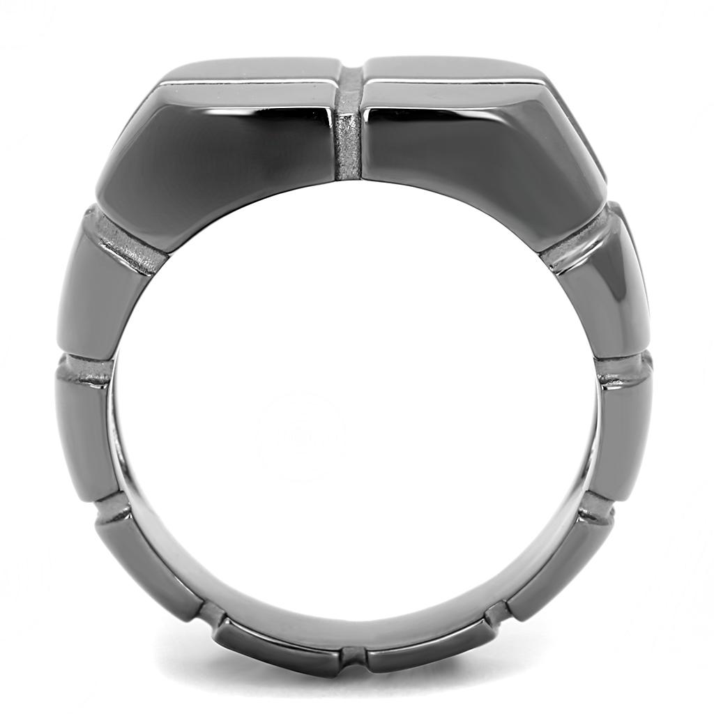 MATK3273 - IP Light Black  (IP Gun) Stainless Steel Ring with No Stone