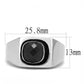 MATK3283 - High polished (no plating) Stainless Steel Ring with Synthetic Synthetic Glass in Jet