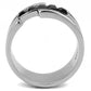 MATK3284 - High polished (no plating) Stainless Steel Ring with Top Grade Crystal  in Jet