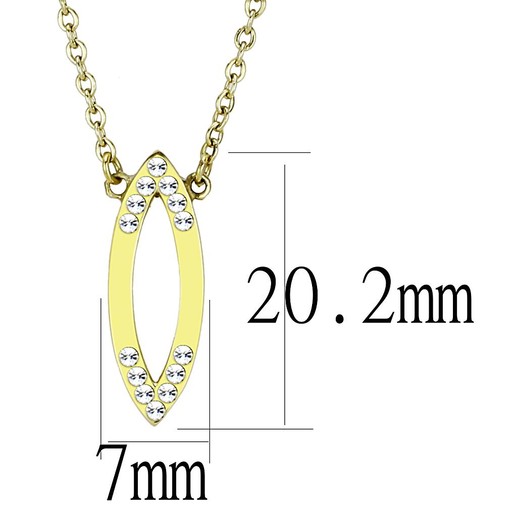 MATK3285 - IP Gold(Ion Plating) Stainless Steel Necklace with Top Grade Crystal  in Clear
