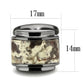 MATK3290 - IP Light Black  (IP Gun) Stainless Steel Cufflink with Semi-Precious Oligoclase in Animal pattern