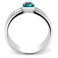 MATK3291 - High polished (no plating) Stainless Steel Ring with Top Grade Crystal  in Blue Zircon