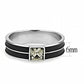 MATK3292 - High polished (no plating) Stainless Steel Ring with Top Grade Crystal  in Black Diamond