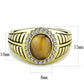 MATK3293 - IP Gold(Ion Plating) Stainless Steel Ring with Synthetic Tiger Eye in Topaz