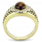 MATK3293 - IP Gold(Ion Plating) Stainless Steel Ring with Synthetic Tiger Eye in Topaz
