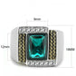 MATK3295 - Two-Tone IP Gold (Ion Plating) Stainless Steel Ring with Synthetic Synthetic Glass in Blue Zircon