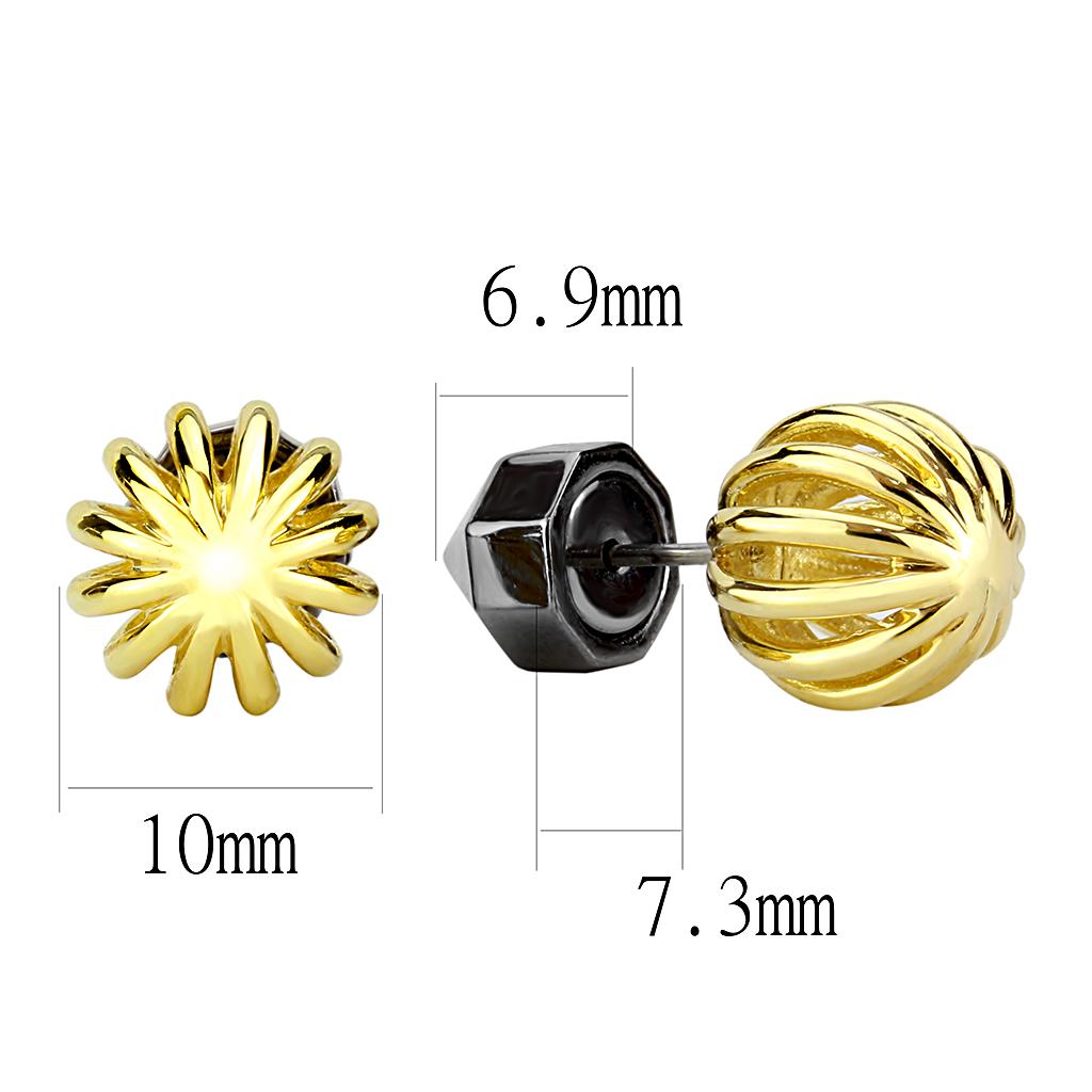 MATK3298 - IP Gold+ IP Black (Ion Plating) Stainless Steel Earrings with No Stone