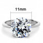 MATK3428 - High polished (no plating) Stainless Steel Ring with AAA Grade CZ  in Clear