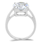 MATK3428 - High polished (no plating) Stainless Steel Ring with AAA Grade CZ  in Clear