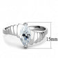 MATK3429 - High polished (no plating) Stainless Steel Ring with AAA Grade CZ  in Clear