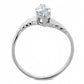 MATK3429 - High polished (no plating) Stainless Steel Ring with AAA Grade CZ  in Clear