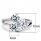 MATK3430 - High polished (no plating) Stainless Steel Ring with AAA Grade CZ  in Clear