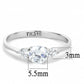 MATK3431 - High polished (no plating) Stainless Steel Ring with AAA Grade CZ  in Clear