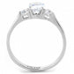 MATK3431 - High polished (no plating) Stainless Steel Ring with AAA Grade CZ  in Clear