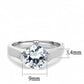 MATK3432 - High polished (no plating) Stainless Steel Ring with AAA Grade CZ  in Clear
