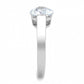MATK3432 - High polished (no plating) Stainless Steel Ring with AAA Grade CZ  in Clear