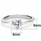 MATK3434 - High polished (no plating) Stainless Steel Ring with AAA Grade CZ  in Clear