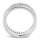 MATK3435 - High polished (no plating) Stainless Steel Ring with AAA Grade CZ  in Clear