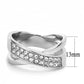 MATK3436 - High polished (no plating) Stainless Steel Ring with Top Grade Crystal  in Clear