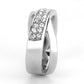 MATK3436 - High polished (no plating) Stainless Steel Ring with Top Grade Crystal  in Clear