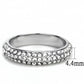 MATK3437 - High polished (no plating) Stainless Steel Ring with Top Grade Crystal  in Clear