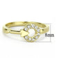 MATK3439 - IP Gold(Ion Plating) Stainless Steel Ring with Top Grade Crystal  in Clear
