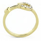 MATK3439 - IP Gold(Ion Plating) Stainless Steel Ring with Top Grade Crystal  in Clear